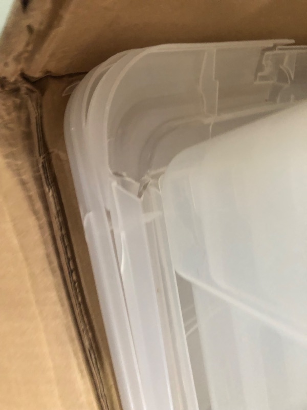 Photo 2 of [dmg] IRIS USA 70 Quart WEATHERPRO Plastic Storage Boxes 3 pack [stock img similar]