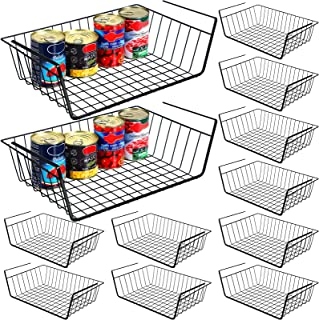 Photo 2 of [white not black] 12 Pcs Under Shelf Basket Storage Hanging Baskets for Kitchen Undershelf Pantry Cabinet