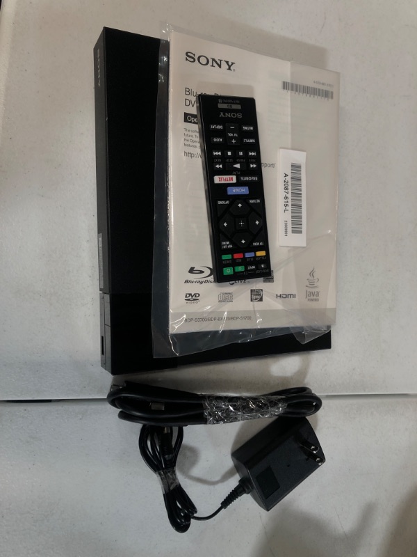 Photo 1 of Sony BDP-BX370 Blu-ray Disc Player with built-in Wi-Fi and HDMI cable PLAYER W/ HDMI CABLE