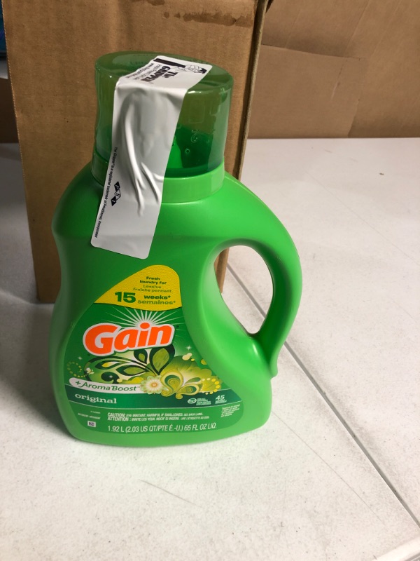 Photo 2 of Gain Laundry Detergent Liquid Soap Plus Aroma Boost, Original Scent (Pack of 2)