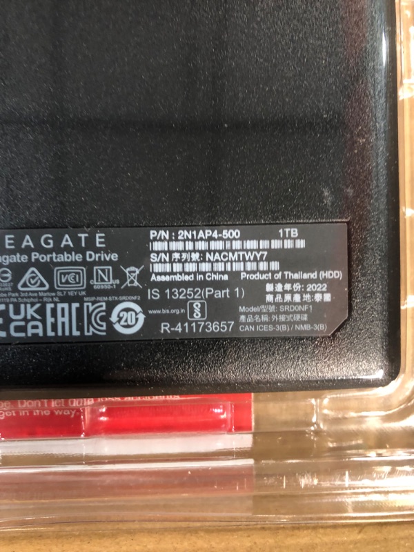 Photo 2 of Seagate Portable 1TB External Hard Drive HDD – USB 3.0 for PC, Mac, PlayStation, & Xbox,