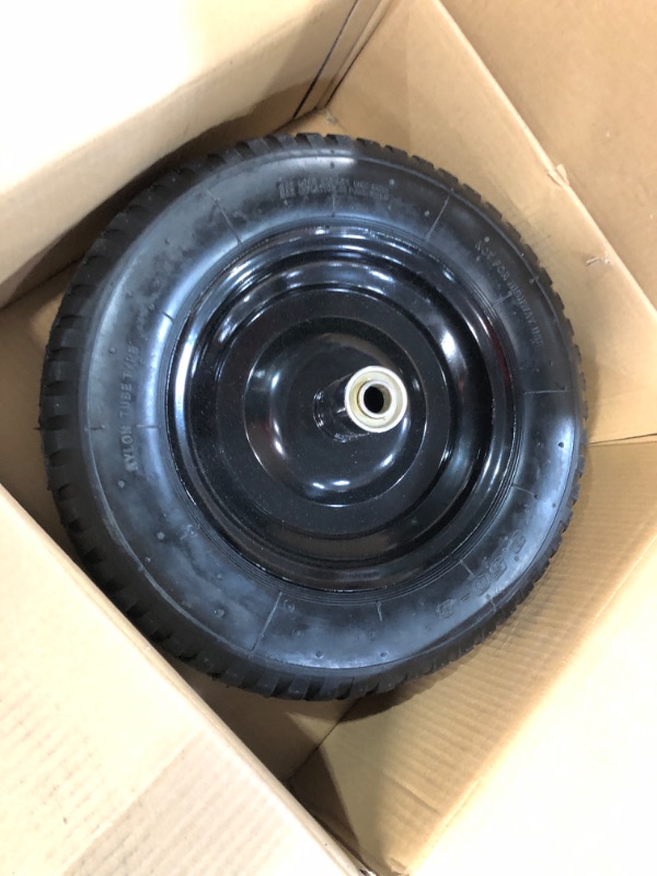 Photo 2 of GICOOL 14.5" Tire and Wheel, 3.50-8 Wheelbarrow Pneumatic Tire, with 6" Centered Hub, 5/8" Axle Bore Hole, Sealed Bearings for Wheelbarrows Trolley Dolly Garden Wagon Gorilla Cart Wheel Replacement