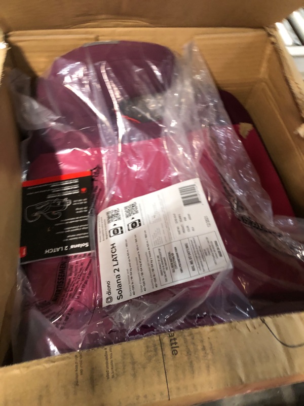 Photo 2 of Diono Solana 2 XL 2022, Dual Latch Connectors, Lightweight Backless Belt-Positioning Booster Car Seat, 8 Years 1 Booster Seat, Pink NEW! LATCH Connect Single Pink