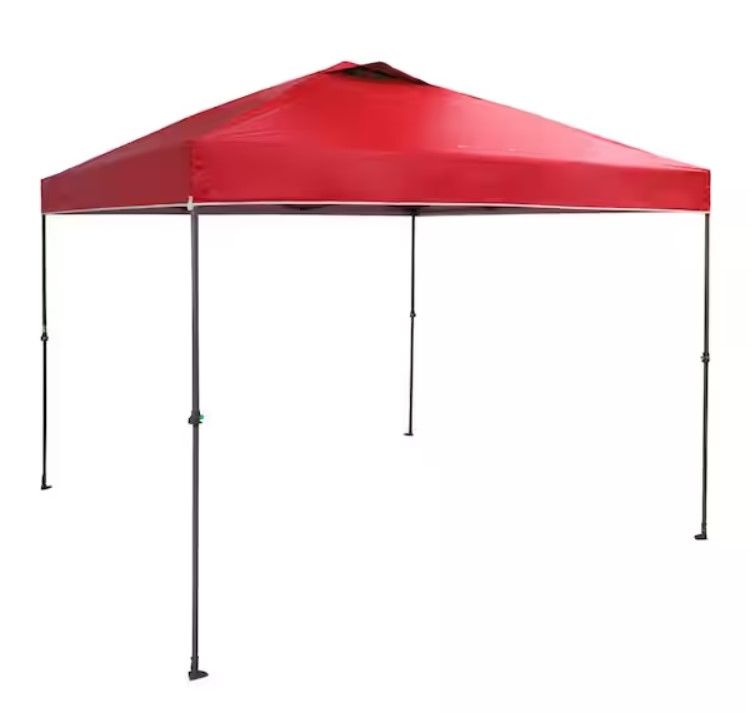 Photo 1 of 10 ft. x 10 ft. Red Instant Canopy Pop Up Tent