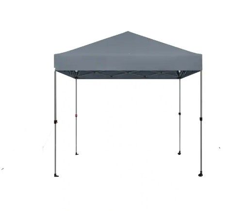 Photo 1 of 8 ft. X 8 ft. Grey Straight Leg Instant Canopy Pop Up Tent Sto-N-Go