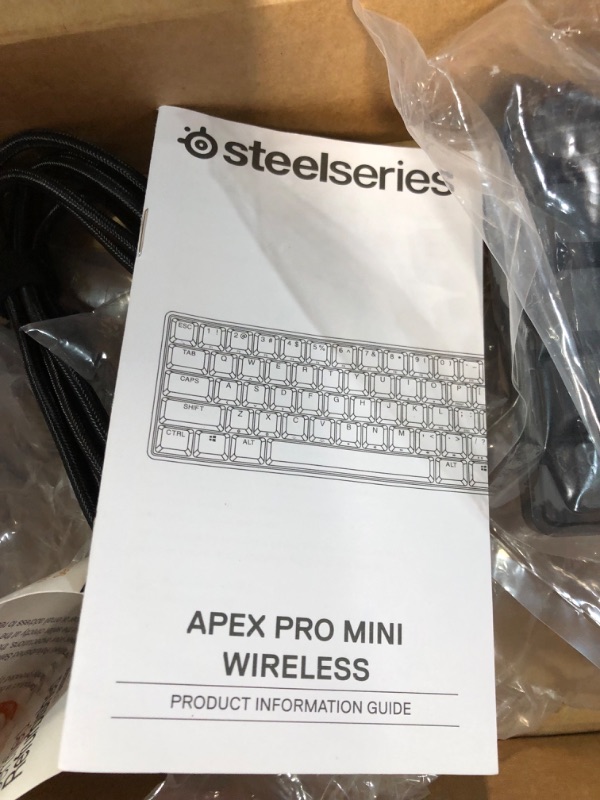 Photo 3 of SteelSeries Apex Pro Mini Wireless Mechanical Gaming Keyboard – Compact 60% Form Factor – RGB – PBT Keycaps – Bluetooth 5.0 – 2.4GHz 