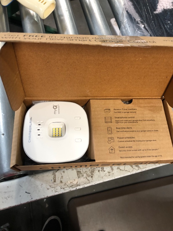 Photo 3 of myQ Chamberlain Smart Garage Control - Wireless Garage Hub and Sensor with Wifi & Bluetooth - Smartphone Controlled, myQ-G0401-ES, White myQ Smart Garage™ Control