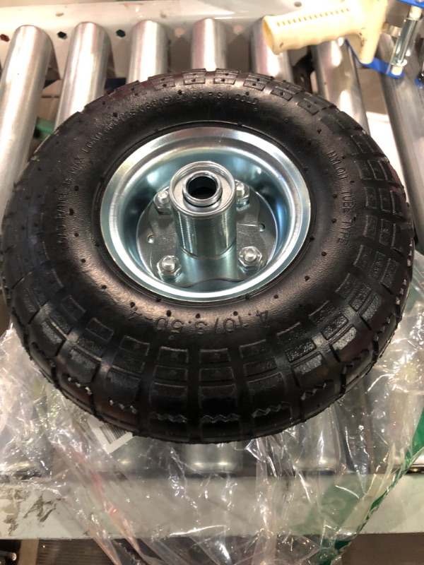 Photo 3 of 2 Pack 4.10/3.50-4" Pneumatic Air Filled Heavy-Duty Wheels/Tires,10" All Purpose Utility Wheels/Tires for Hand Truck/Gorilla Utility Cart/Garden Cart,5/8" Center Bearing,2.25" Offset Hub…