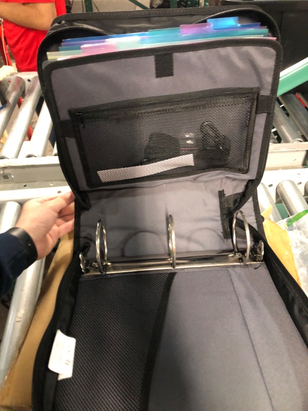 Photo 1 of Amazon Basics 3-Ring Binder with Zipper - O-Ring, 3 Inch, Black & Two Pocket Plastic Dividers, 8 Tab Set, Multicolor, Pack of 3 Sets