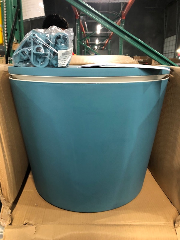 Photo 4 of **USED DENT**  Keter Modern Cool Bar Outdoor Patio Furniture and Hot Tub Side Table with 7.5 Gallon Beer and Wine Cooler, Teal Teal Cool Bar