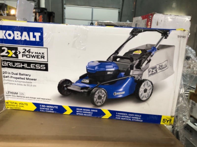 Photo 3 of Kobalt 40-Volt Brushless Lithium Ion 20-in Cordless Electric Lawn Mower 