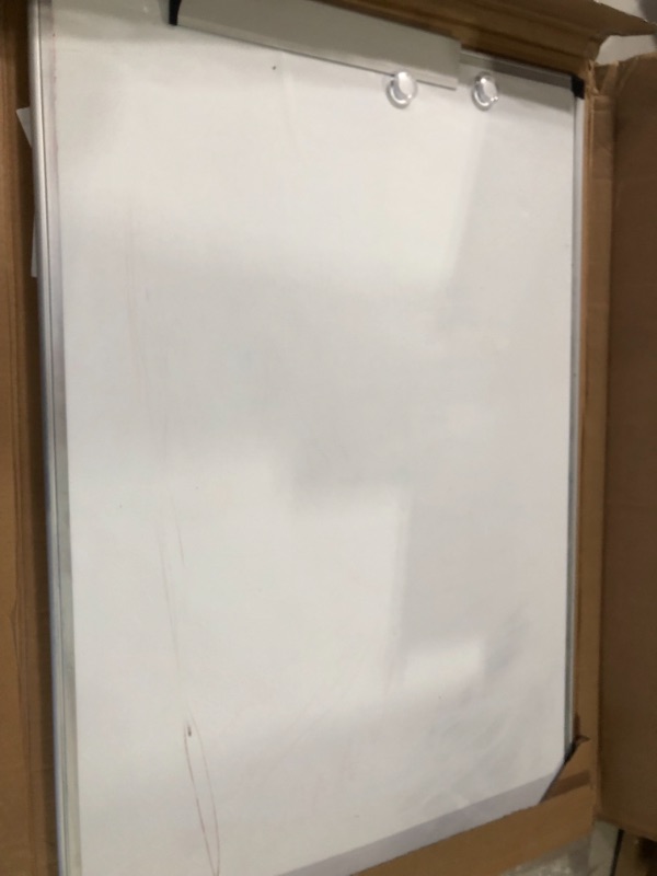 Photo 1 of Amazon Basics Magnetic Dry Erase White Board, 36 x 24-Inch Whiteboard - Silver Aluminum 