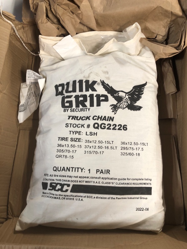 Photo 2 of Security Chain Company Quik Grip Light Truck LSH Tire Traction Chain - Set of 2 ?18 x 11 x 3.5 inches ?25 pounds