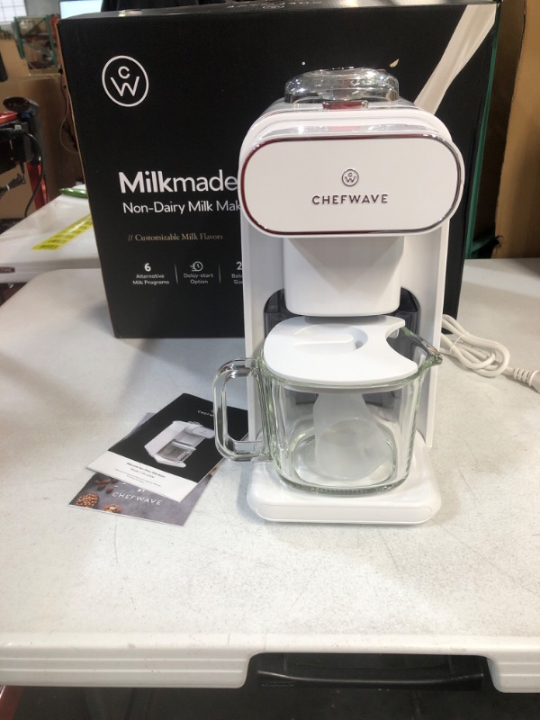 Photo 2 of **FOR PARTS**TOP UNIT LEAKS**ChefWave Milkmade Dairy Alternative Vegan Nut Milk Maker Machine WHITE 19.9 x 15.9 x 16.1 inches 