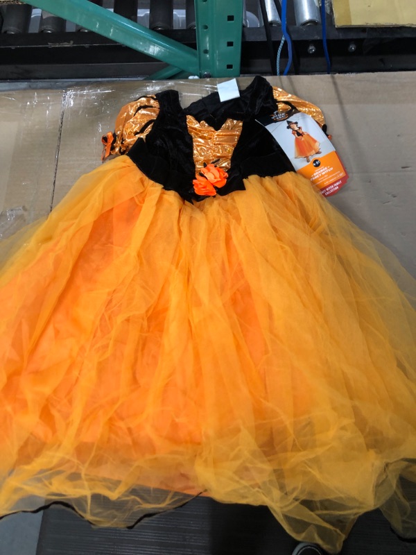 Photo 1 of *DRESS ONLY, MISSING HAT* Toddler Orange Fancy Witch Costume Dress, Size 4-5T