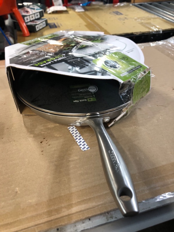 Photo 2 of *USED - LOOKS NEW* GreenPan Greenwich Stainless Steel Frypan with Lid