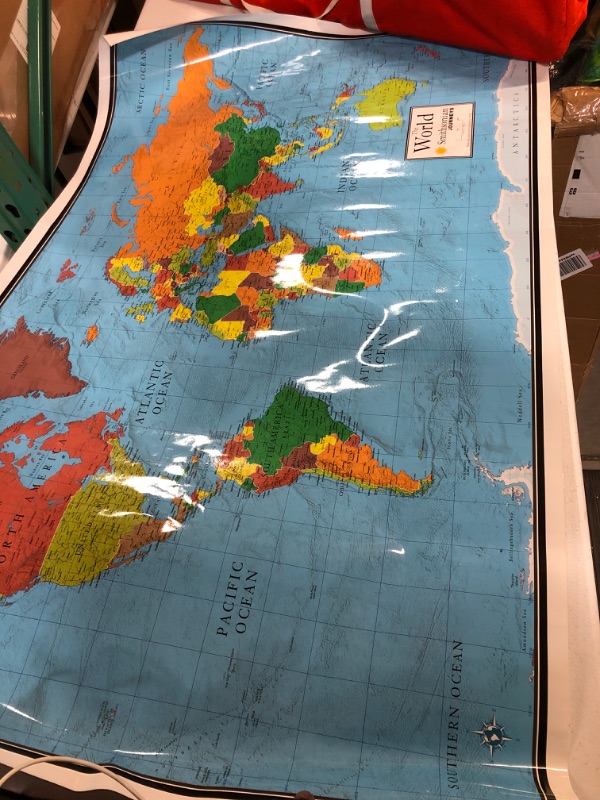 Photo 3 of 24x36 World Wall Map by Smithsonian Journeys - Blue Ocean Edition