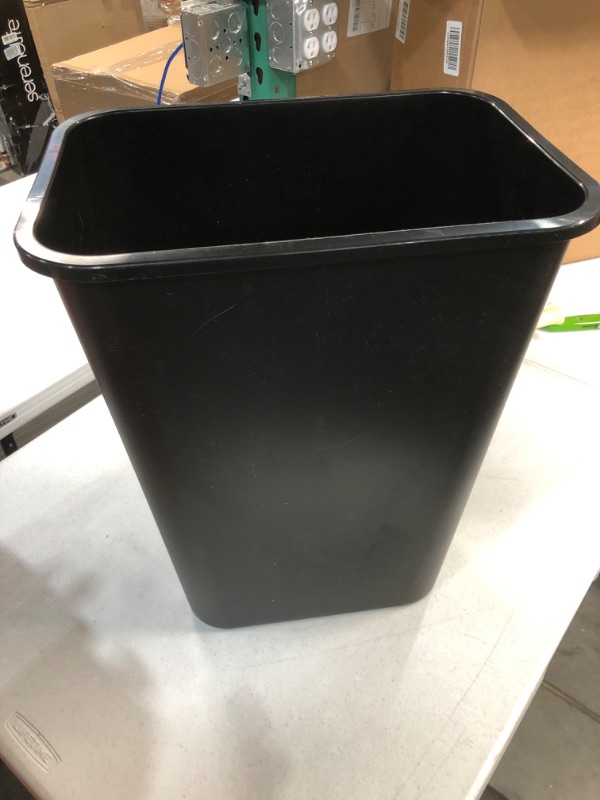 Photo 1 of AmazonCommercial 10 Gallon Commercial Office Wastebasket, Black, 1-Pack BLACK 10 GALLON 1 pack