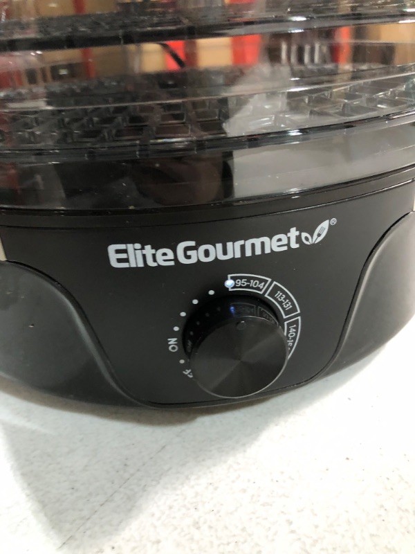 Photo 7 of -DAMAGED(SEE NOTES)-Elite Gourmet Food Dehydrator with Adjustable Temperature Dial, Black