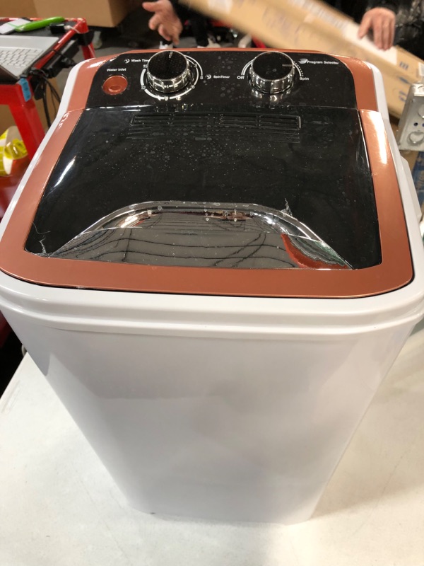 Photo 2 of -USED-Tiktun Portable XPB40-1218A Mini Single Tub Machine w/Wash and Spin Cycle, Black and Brown Single Tub Washing Machine Black and Brown