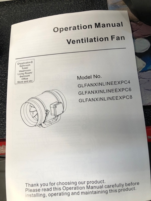 Photo 2 of *NOT TESTED** iPower 6 Inch 318 CFM Inline Duct Fan with Variable Speed Controller HVAC Quiet Exhaust Blower, for Grow Tent Ventilation, 6", Black