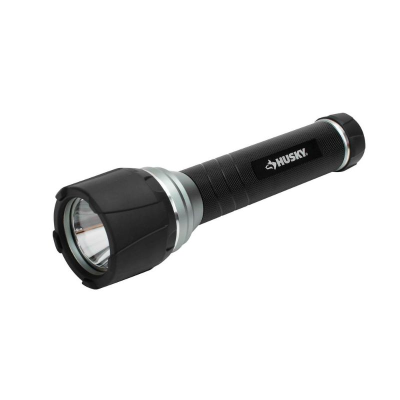 Photo 1 of Husky 1500 Lumens LED Virtually Unbreakable Aluminum Flashlight, Black