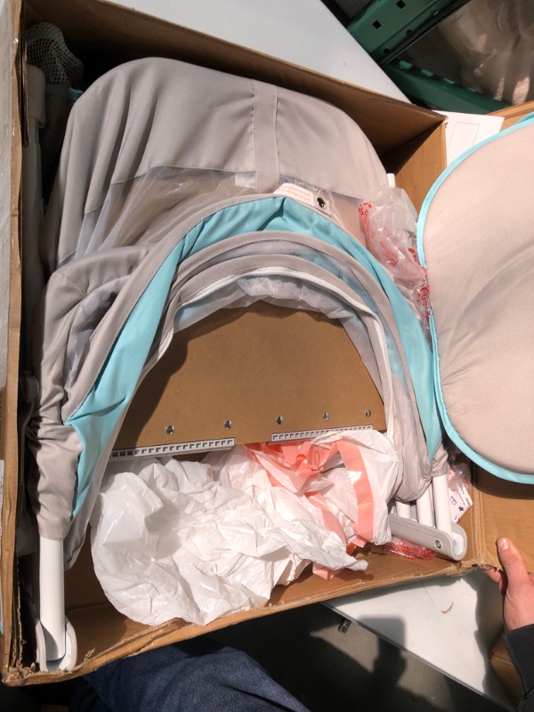 Photo 1 of Dream On Me Karley Bassinet in Blue/Grey