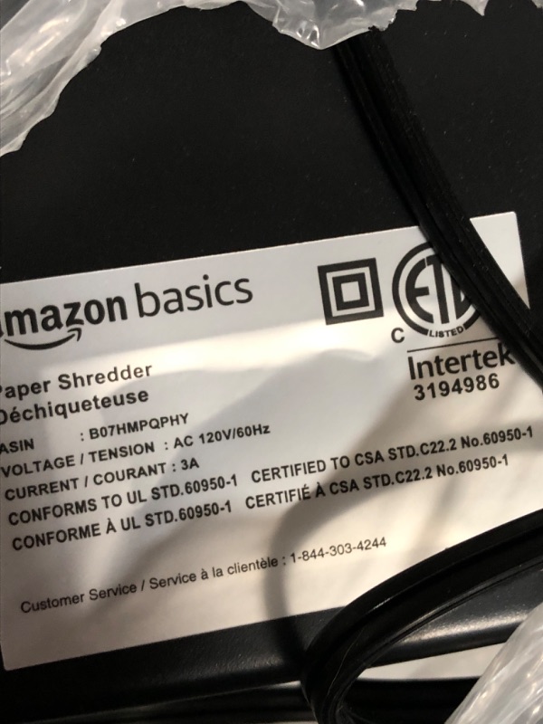 Photo 3 of Amazon Basics 12-Sheet Cross-Cut Paper and Credit Card Home Office Shredder 12 Sheet Shredder