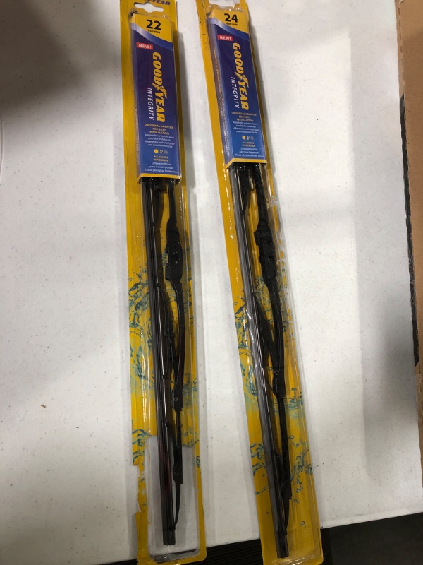 Photo 2 of Goodyear Integrity Windshield Wiper Blades 24 Inch & 22 Inch Set 24" and 22" Combo