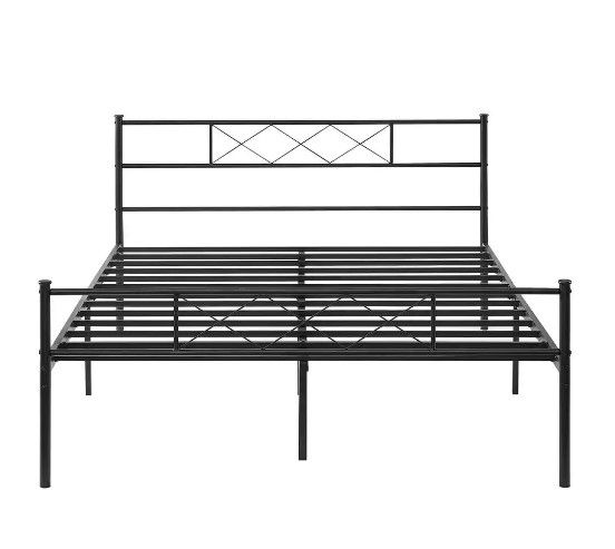 Photo 1 of **SEE NOTES**
Queen Size Metal Bed Frame 60 in. W Metal Platform Bed Headboard and Footboard Metal Slat Support Black Bed Frames
