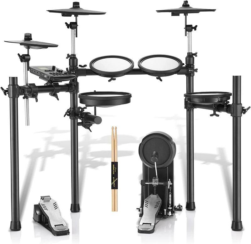 Photo 1 of *NEW* Donner DED-300 Electric Drum Set, Mesh Pad Electronic Drums Kit with 329 Sounds, 