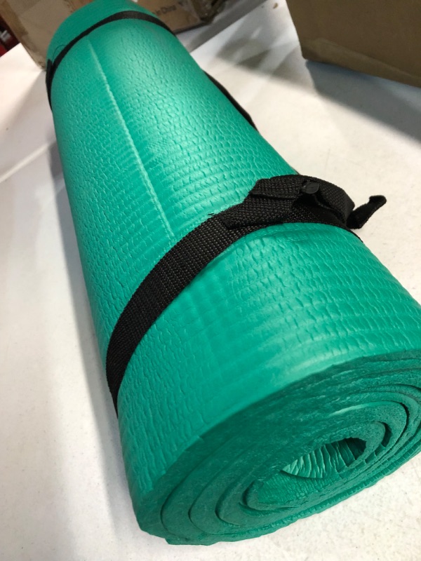 Photo 3 of BalanceFrom All Purpose 1/2-Inch Extra Thick High Density Anti-Tear Exercise Yoga Mat with Carrying Strap Green Mat Only