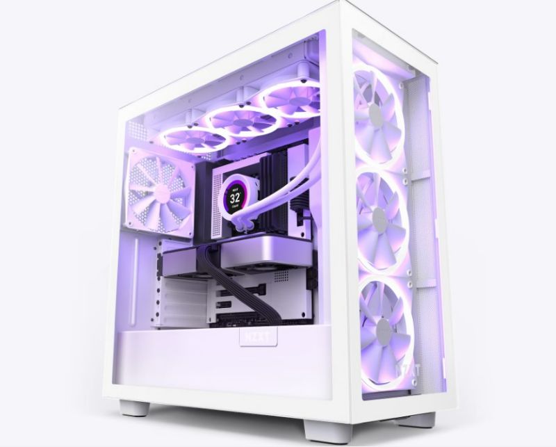 Photo 1 of NZXT H7 Elite - CM-H71EW-01 - ATX Mid Tower PC Gaming Case - Front I/O USB Type-C Port - Quick-Release Tempered Glass Side Panel - White
