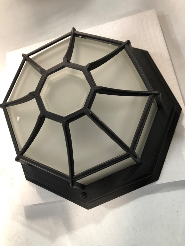 Photo 4 of **BRAND NEW** c cattleya LED Motion Sensor Outdoor Flush Mount Dusk to Dawn Matte Black Aluminum Indoor Ceiling Light Fixture with Frosted Glass for Front Porch Garage Entrance Hallway Laundry