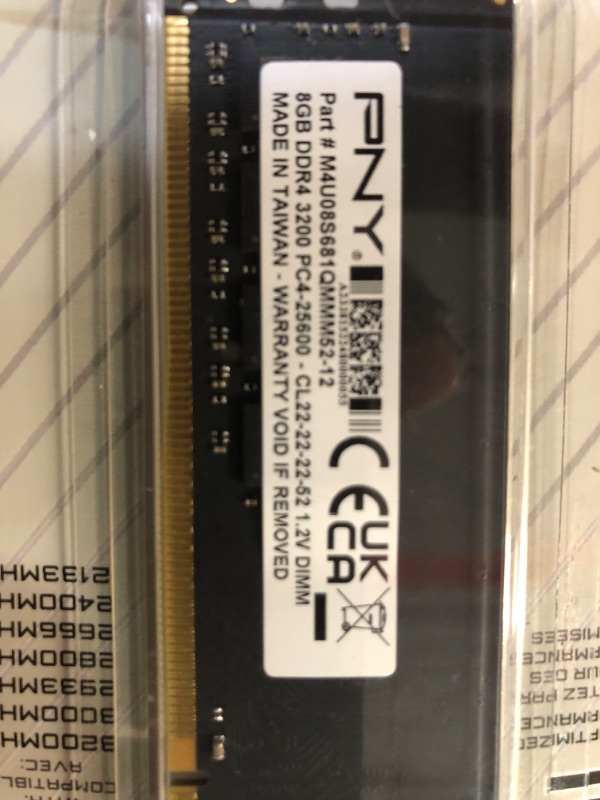 Photo 2 of PNY Performance 8GB DDR4 DRAM 3200MHz 