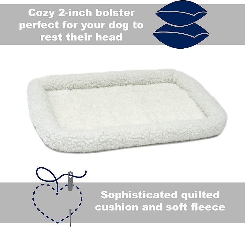 Photo 1 of **NEW/SEE NOTES** 18L-Inch White Fleece Dog or Cat Bed with Comfortable Bolster