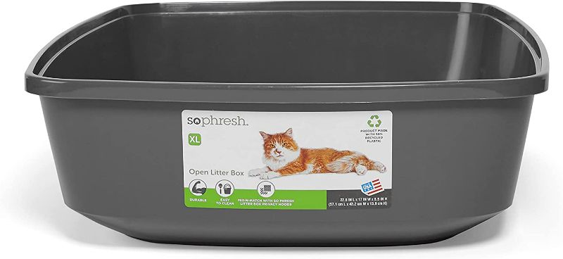 Photo 1 of **USED/SEE NOTES** So Phresh Charcoal Open Cat Litter Box, 22.5" L X 17" W X 5.5" H,