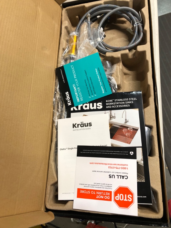 Photo 1 of **NEW**KRAUS Oletto Single Handle Pull-Down Kitchen Faucet in Chrome, 17 Inch