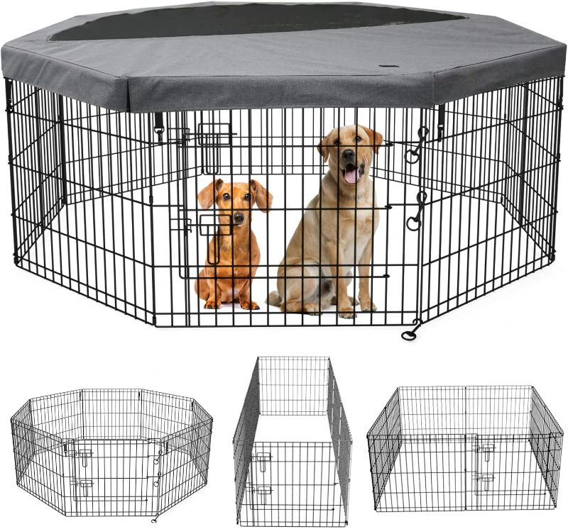 Photo 1 of **NEW/SEE NOTES** PETIME Foldable Metal Dog Exercise Pen 