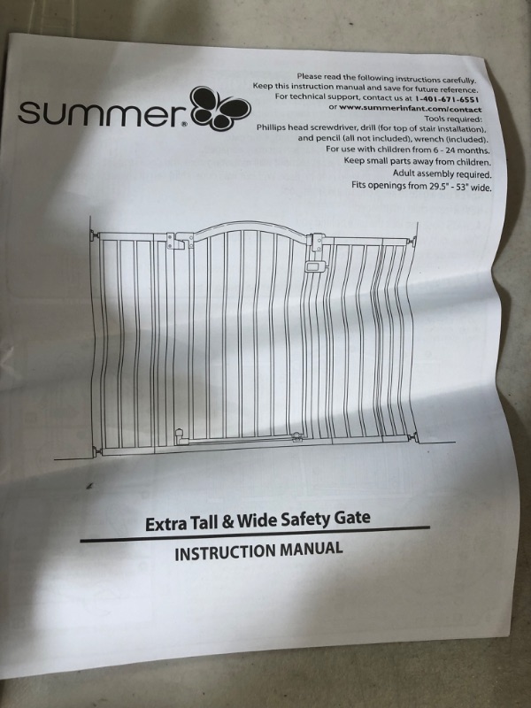 Photo 3 of **USED/SEE NOTES** Summer Infant Extra Tall & Extra Wide Safety Gate, 29.5 - 53 Inch Wide & 38" Tall,GREY 