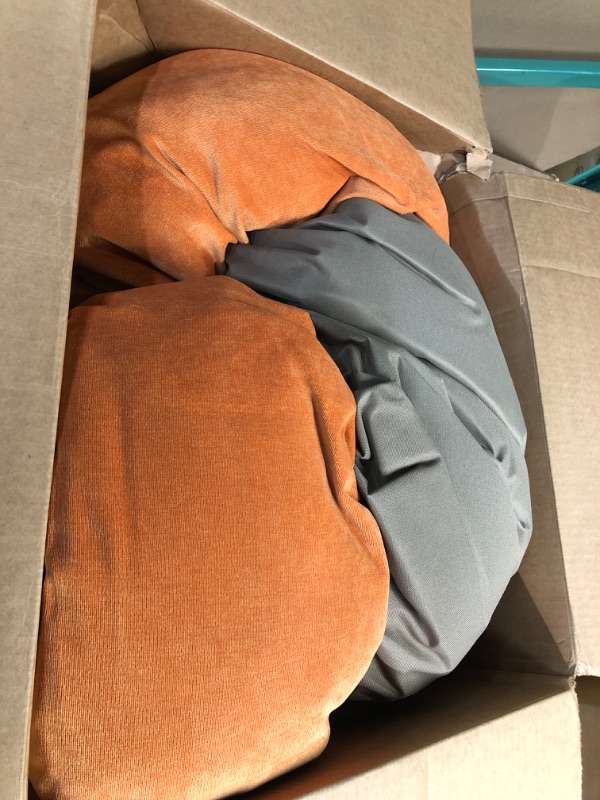 Photo 2 of 40 inch Orange Villa Collection Micro Velvet Bagel Dog Bed 