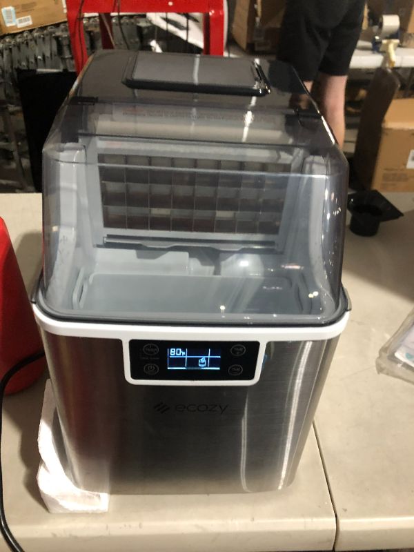 Photo 4 of **PARTS ONLY, NON-FUNCTIONAL** ecozy Countertop Ice Makers, 45lbs Per Day, 24 Cubes Ready in 13 Mins, Stainless Steel Housing 