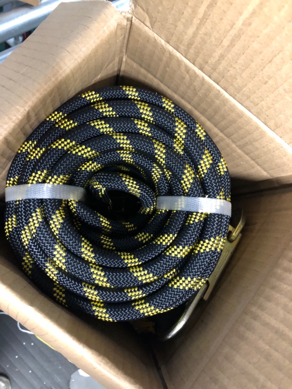 Photo 1 of VEVOR Vertical Lifeline Assembly, Fall Protection Rope, Polyester Roofing Rope, CE Compliant Fall Arrest Protection Equipment with Alloy Steel Rope Grab, Two Snap Hooks, Shock Absorber 100 FT Rope