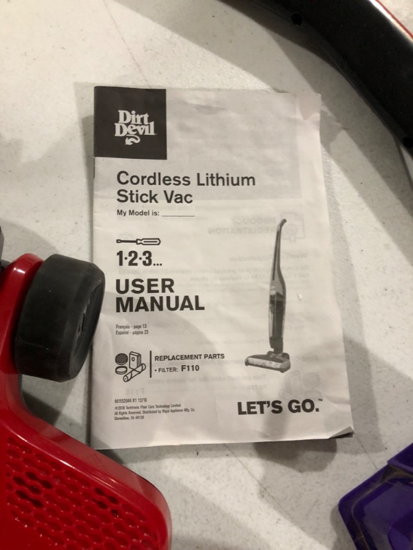 Photo 1 of *See Notes* Dirt Devil Power Swerve Pet, Lightweight Cordless Stick Upright Vacuum Cleaner, BD22052, Red