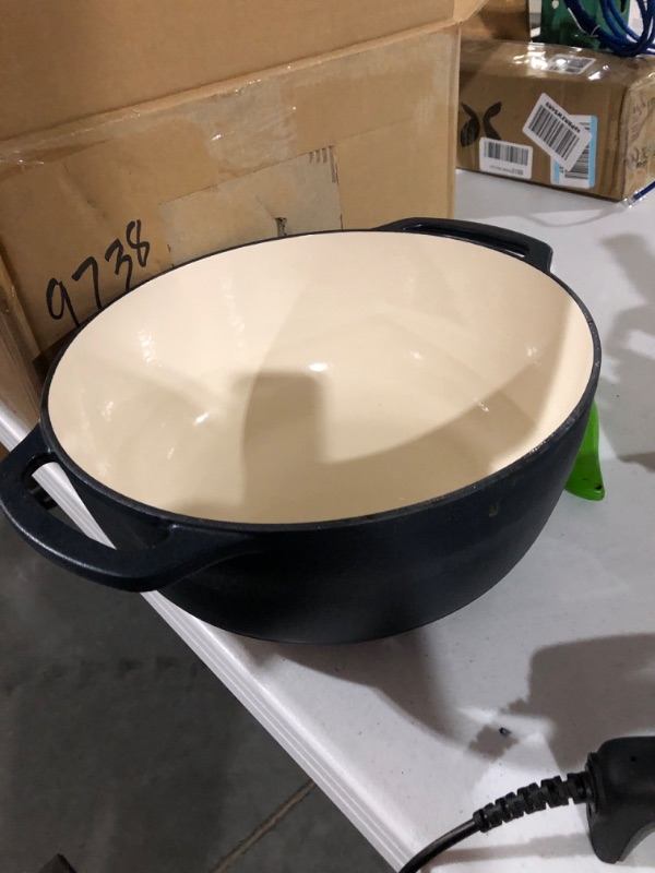 Photo 3 of Amazon Basics Enameled Cast Iron Covered Dutch Oven, 4.3-Quart, Blue Blue 4.3-Quart Oven