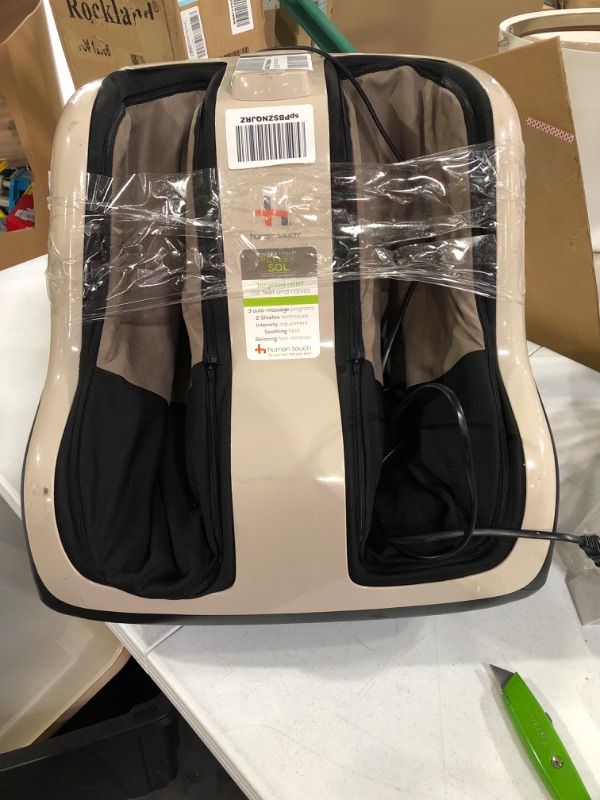 Photo 2 of *** DAMAGED ON TOP *** USED ** Human Touch Reflex5s Foot & Calf Massager for Stress & Plantar Fasciitis Relief + Relaxation + Kneading & Compression for Circulation Support - 1 Year Warranty - Adjustable Fit for Women & Men Size 12