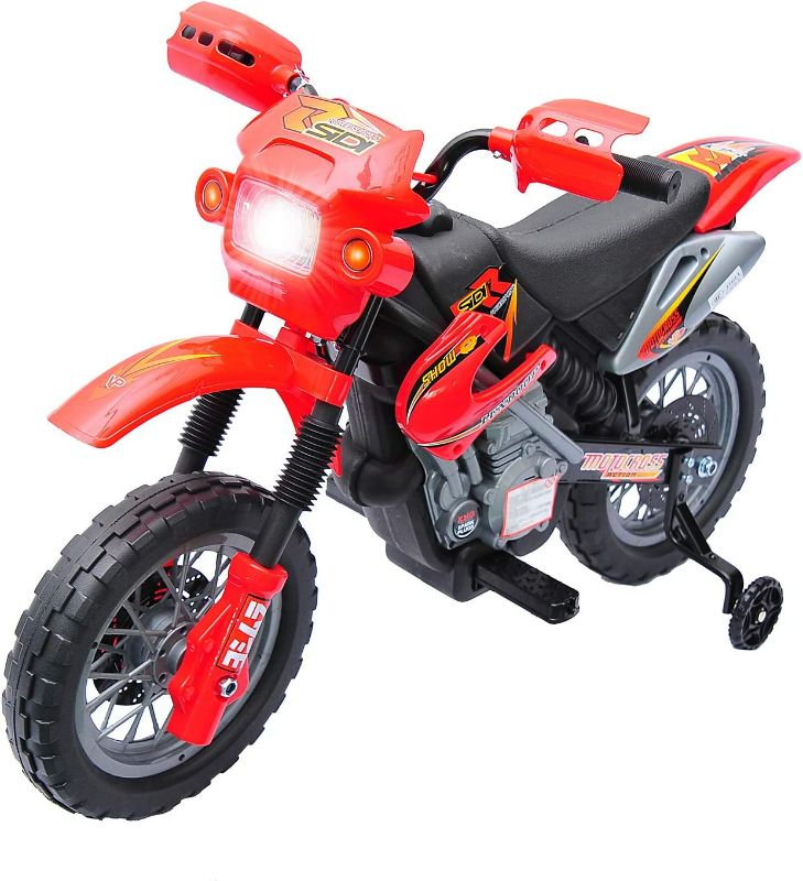 Photo 2 of ** used *** Qaba 6V Kids Motorcycle Dirt Bike Electric Battery-Powered Ride-On Toy Off-Road Street Bike  Red