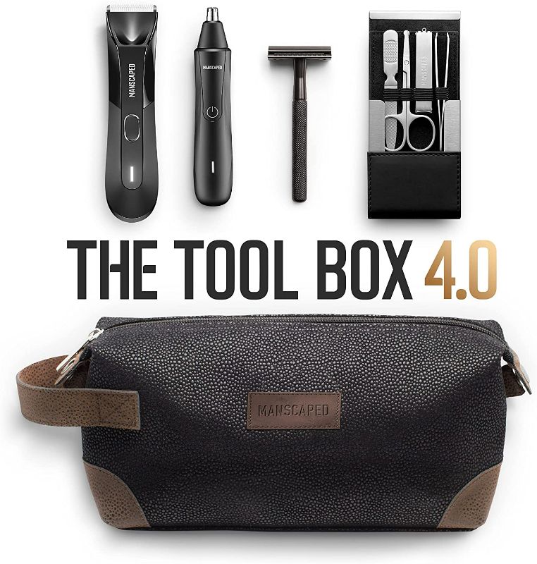 Photo 3 of **SEE NOTES**
MANSCAPED® The Toolbox 4.0 Contains: The Lawn Mower™ 4.0 Electric Trimmer, The Weed Whacker™ Nose and Ear Hair Trimmer, The Plow™ 2.0, The Shears™ Four Piece Luxury Nail Kit, The Shed™ Toiletry Bag