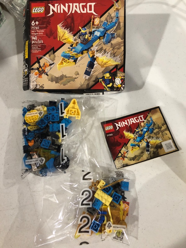 Photo 2 of *** box damaged in processing ** LEGO Ninjago Jay’s Thunder Dragon EVO 71760 Building Toy Set for Kids, Boys, and Girls Ages 6+ (140 Pieces)