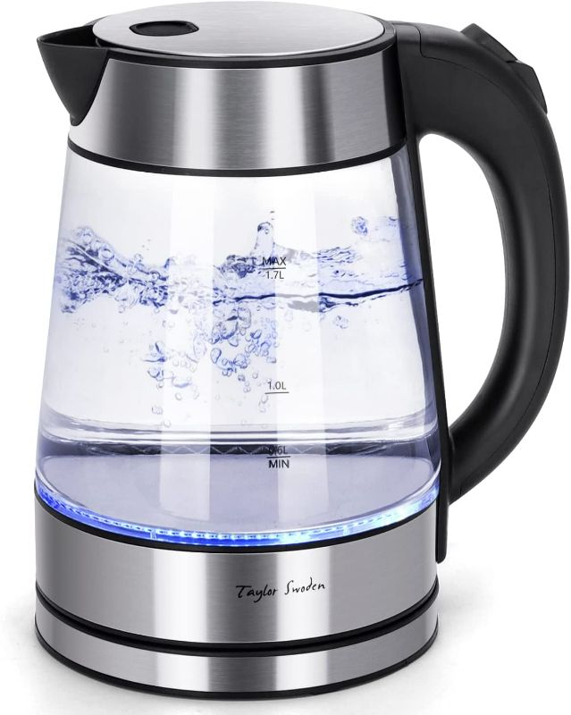 Photo 2 of *** USED ** Amazon Basics Electric Glass and Steel Hot Tea Water Kettle, 1.7-Liter